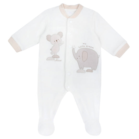 Pyjama blanc et beige
