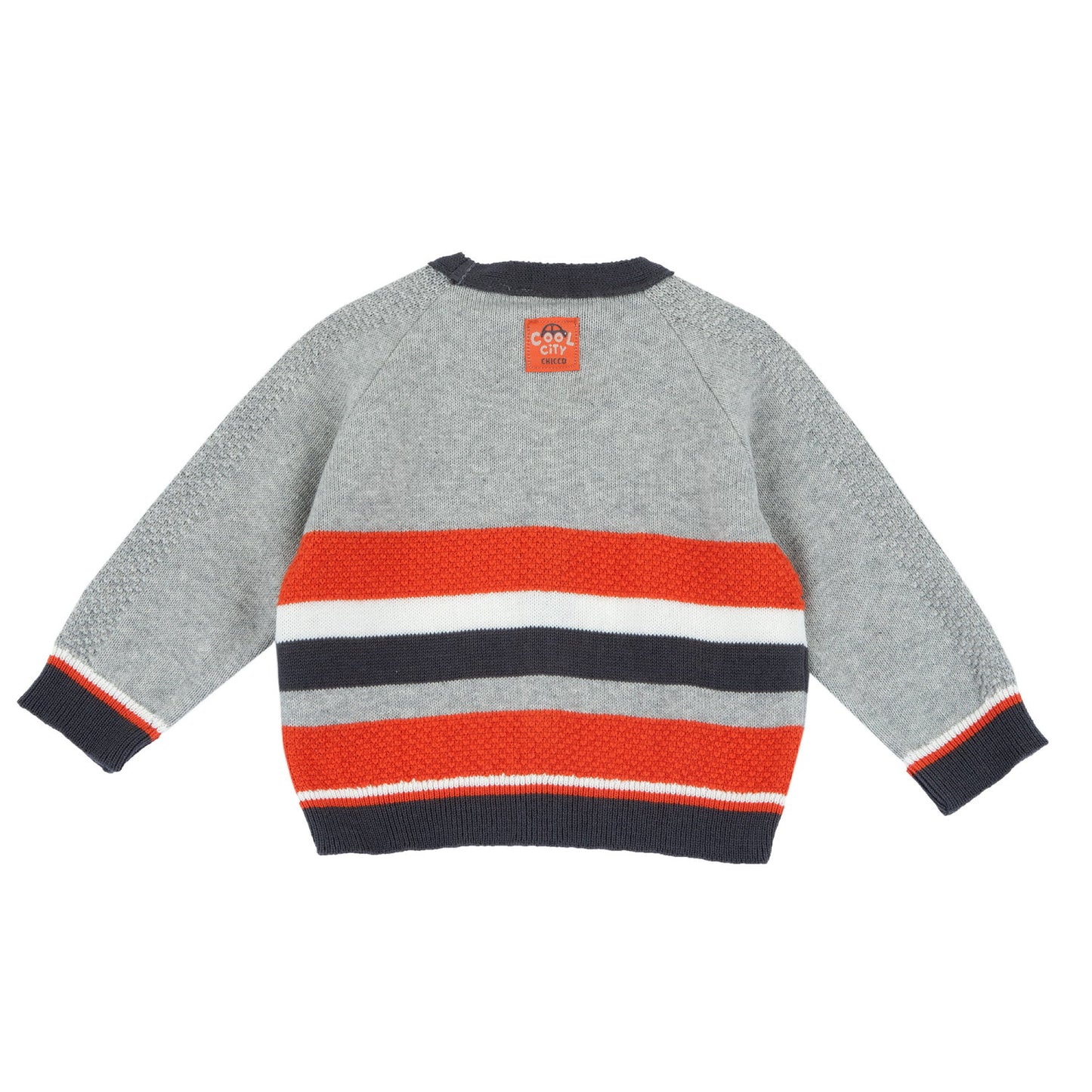 Cardigan gris et orange