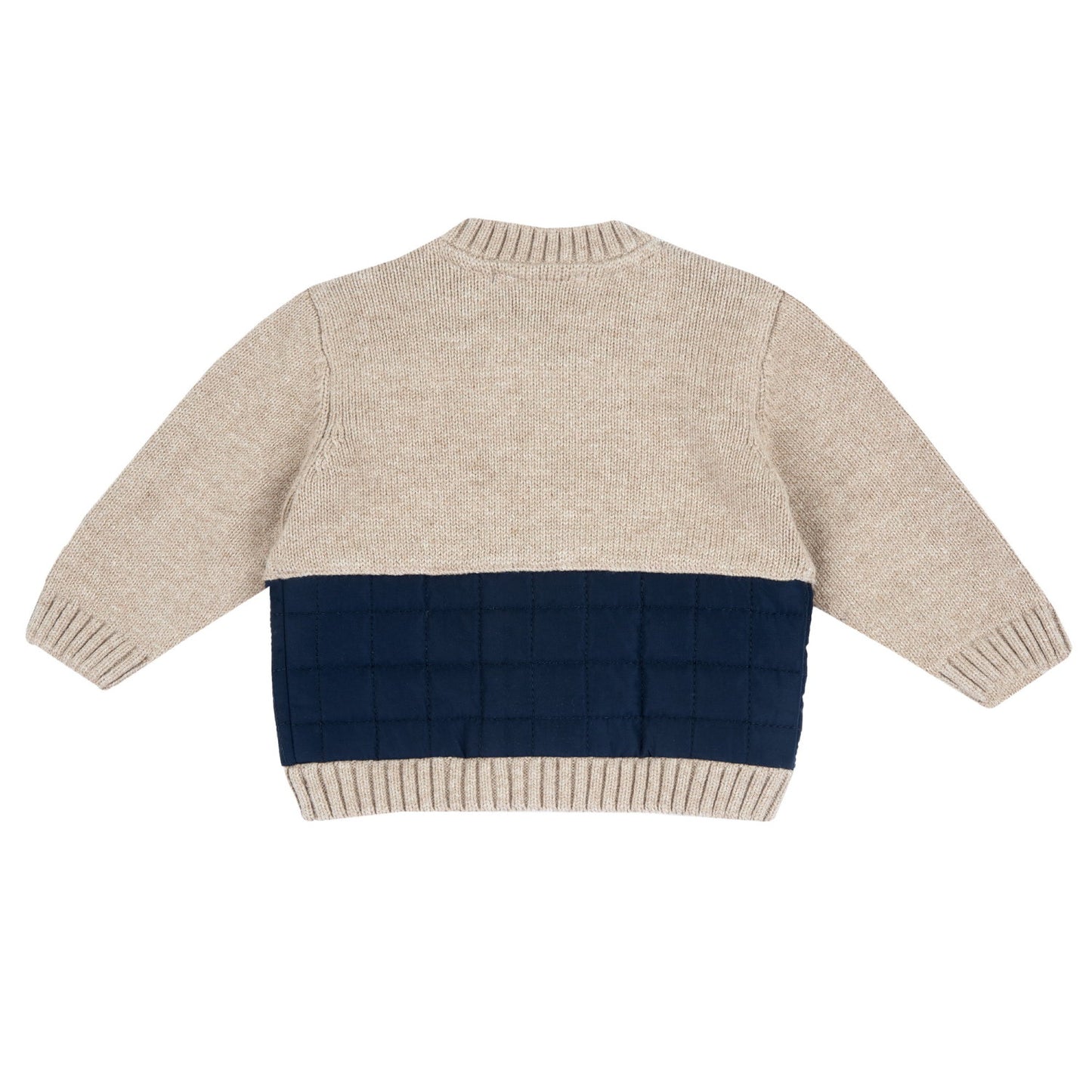 Jacquette beige et bleue