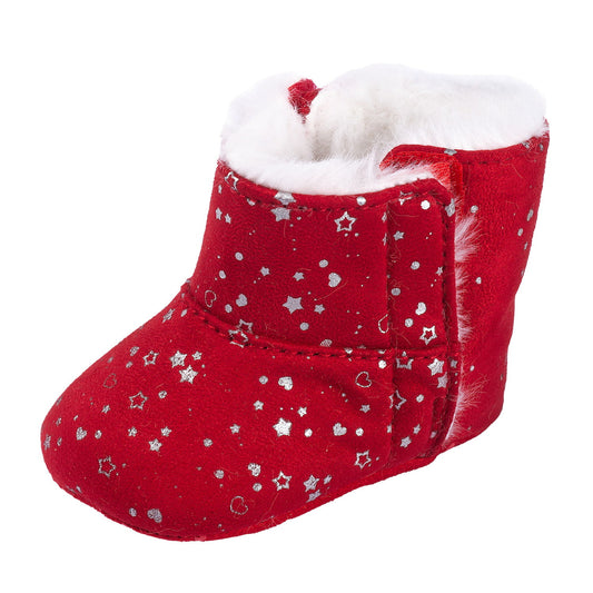 Bottines en tissus rouges