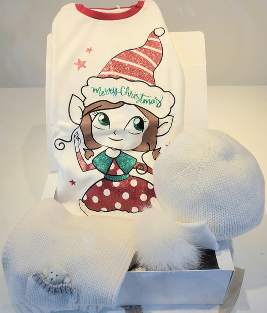 Set bonnet, écharpe et pyjama de Noël