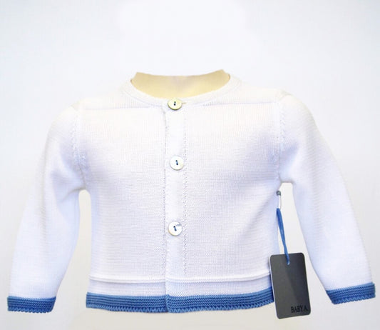 Cardigan blanc et bleu