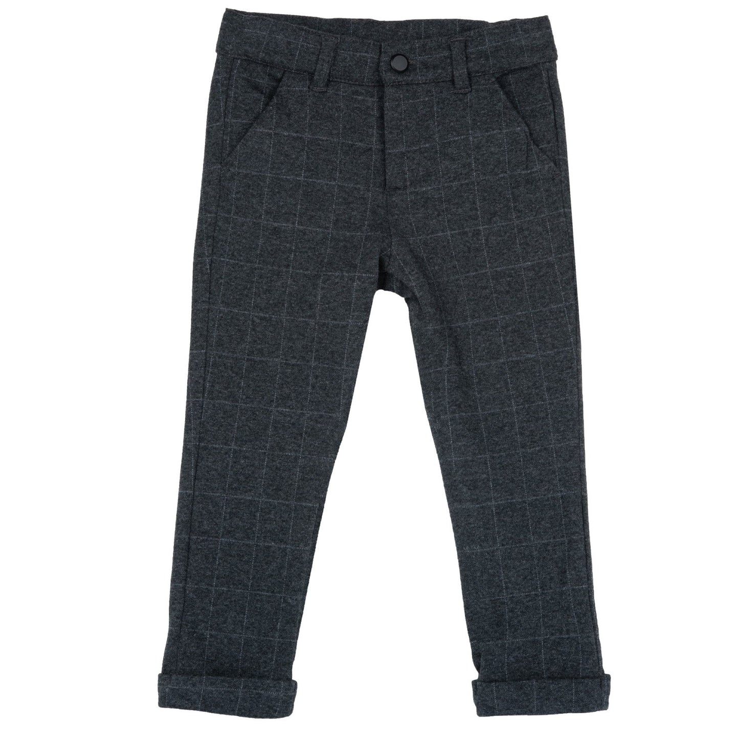 Pantalon gris à carreaux
