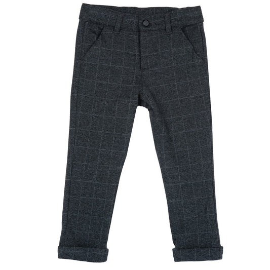 Pantalon gris à carreaux