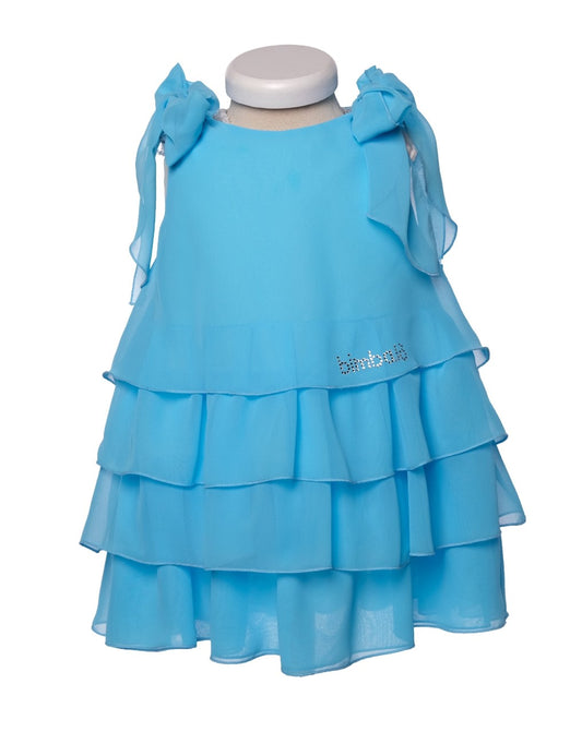Robe à volants bleu ou rose