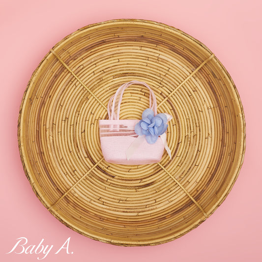 Sac rose noeud bleu