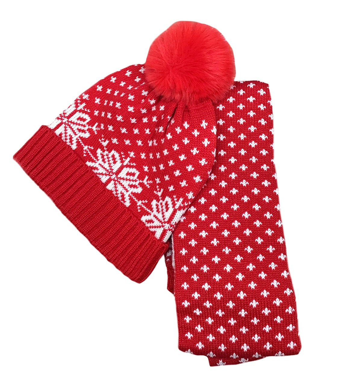 Bonnet et écharpe rouge