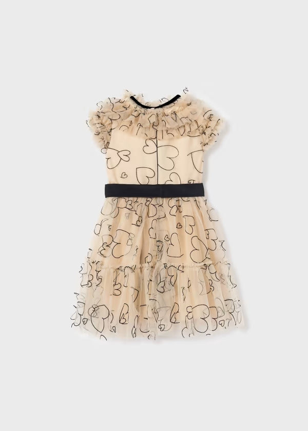 Robe beige en tulle