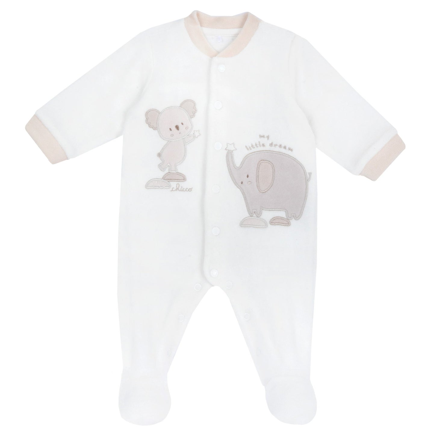 Pyjama blanc et beige