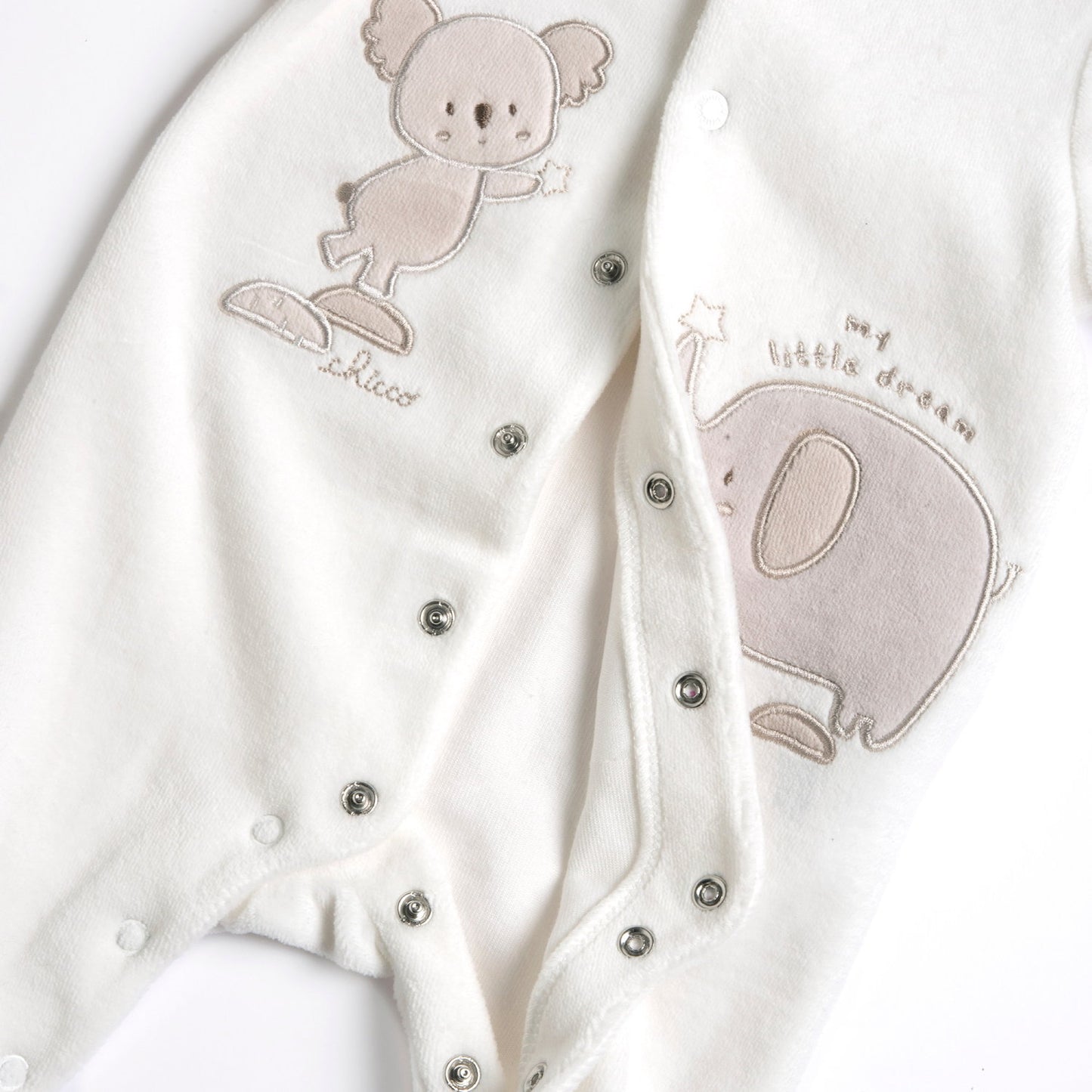 Pyjama blanc et beige
