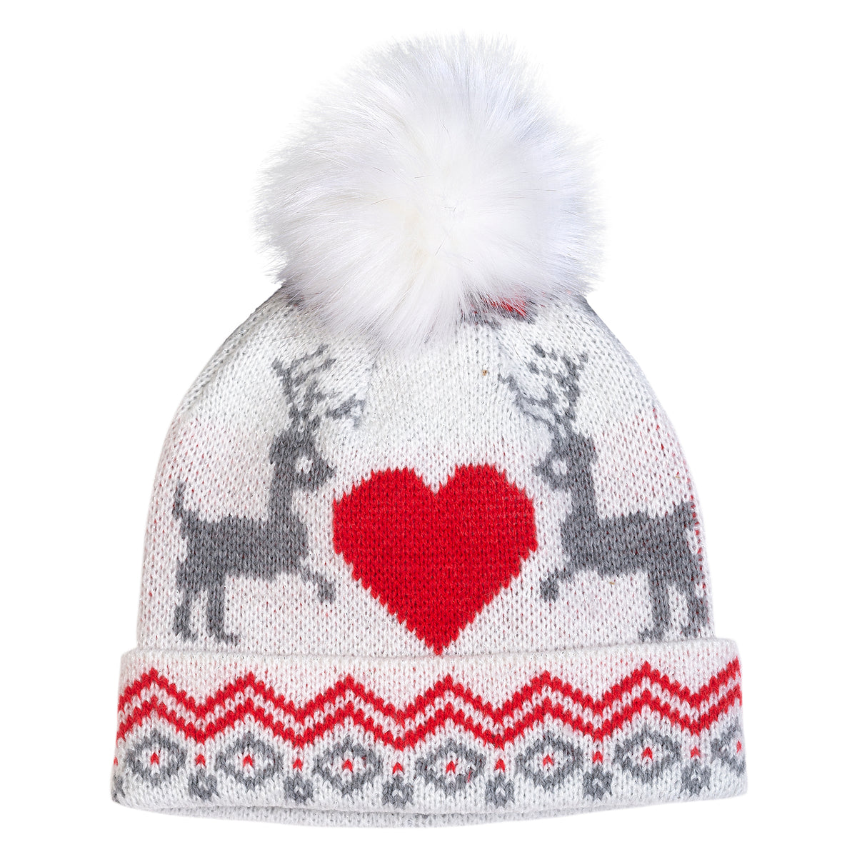Bonnet blanc à motifs
