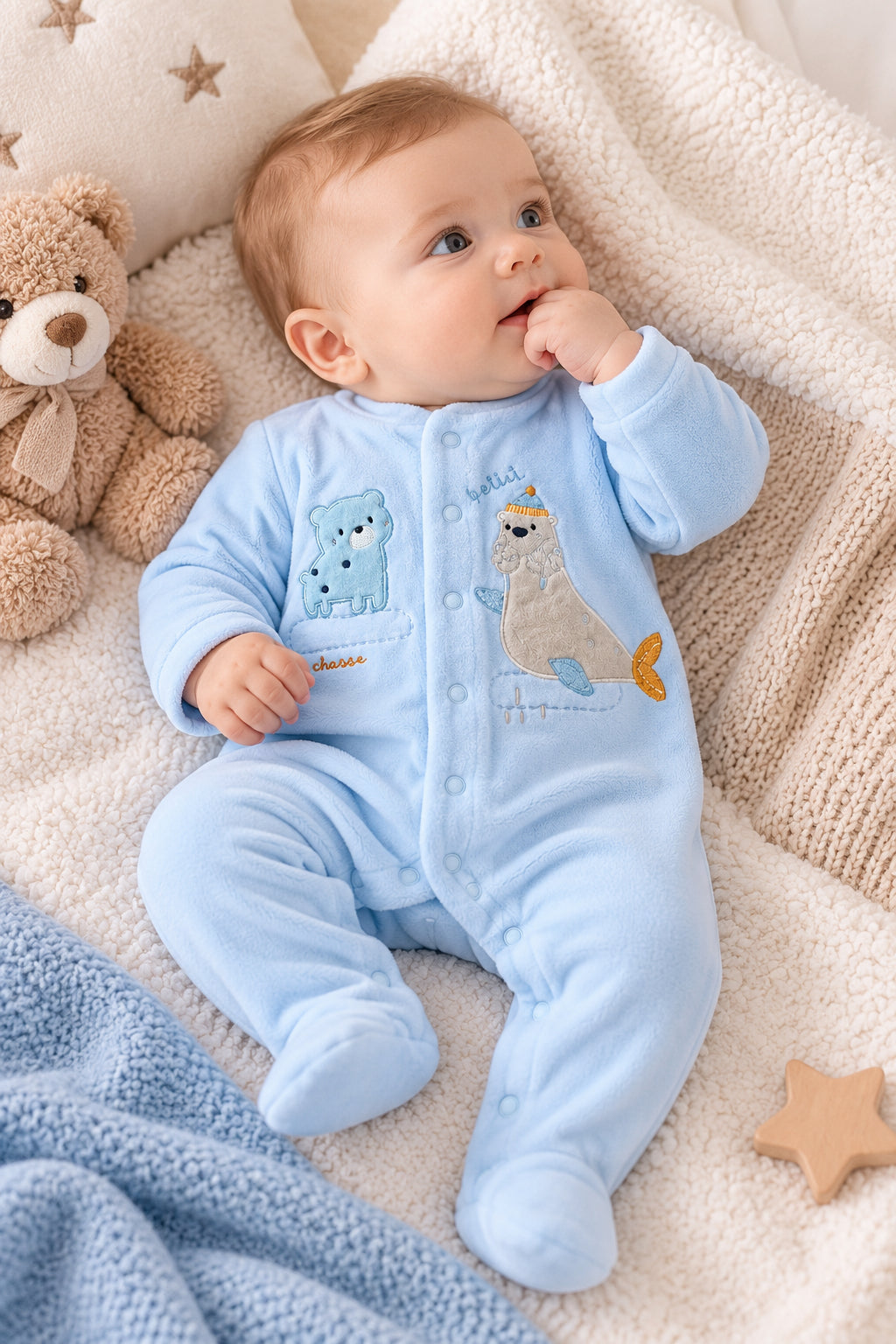 Pyjama bleu en velours