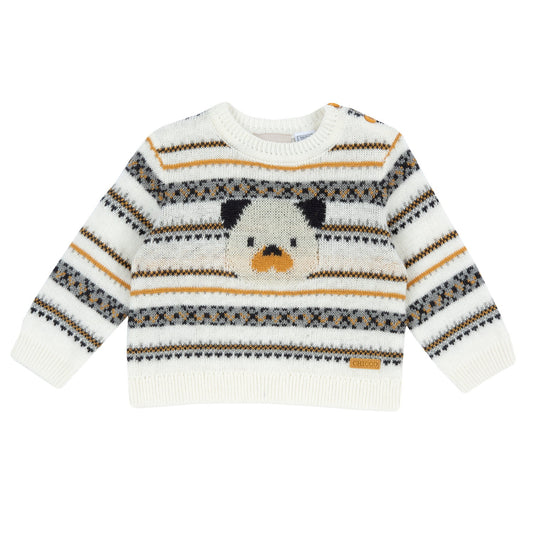 Pull tricolore avec un chien
