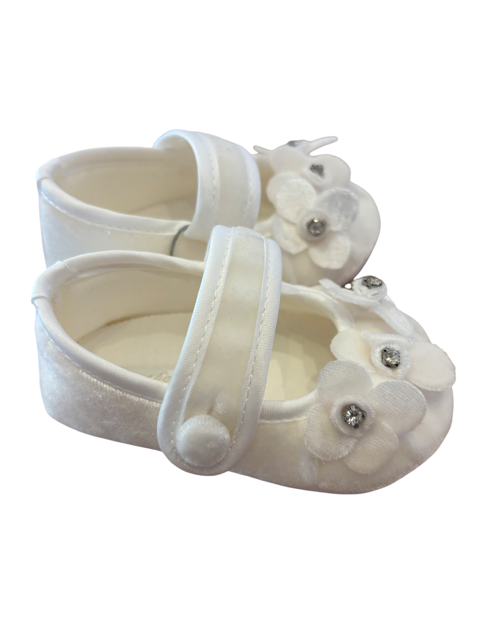 Ballerines blanches fleurs