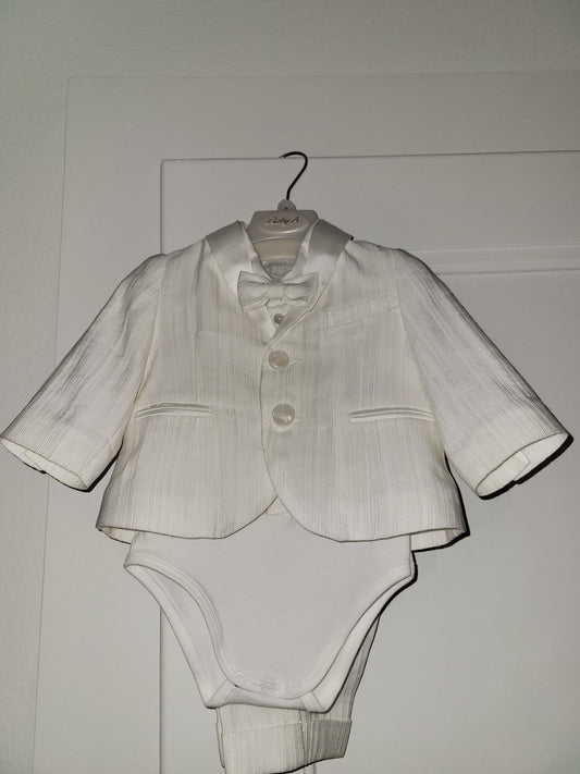 Costume blanc strié
