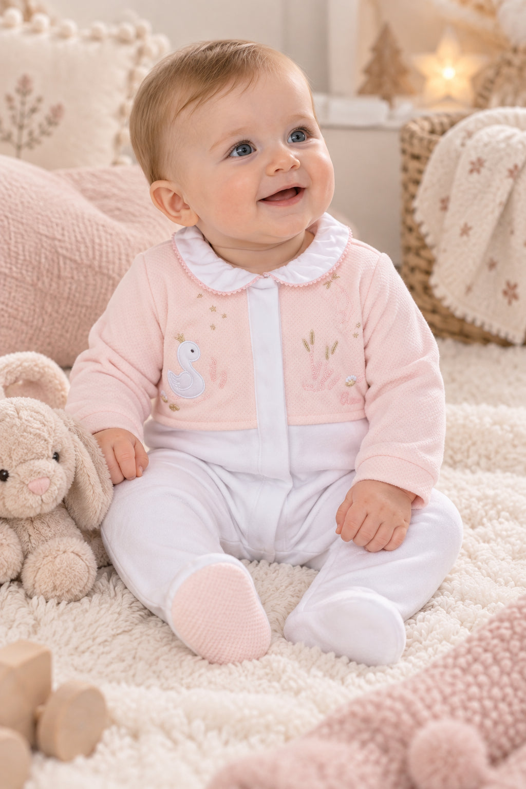 Pyjama rose et blanc oie