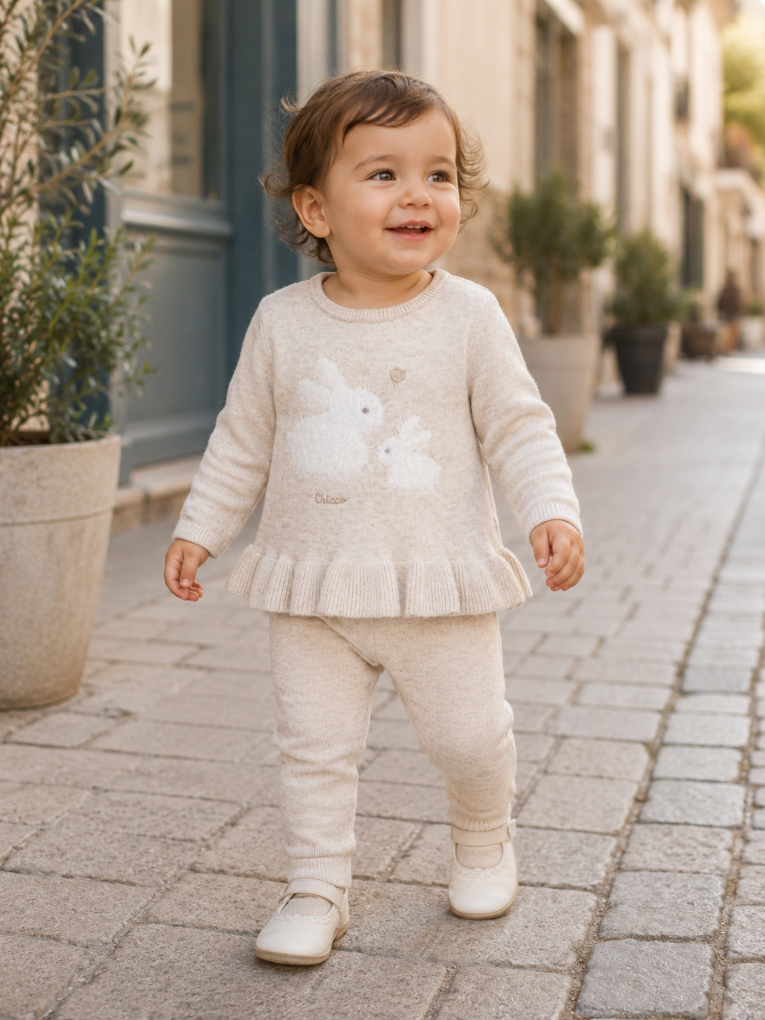 Ensemble beige lapins