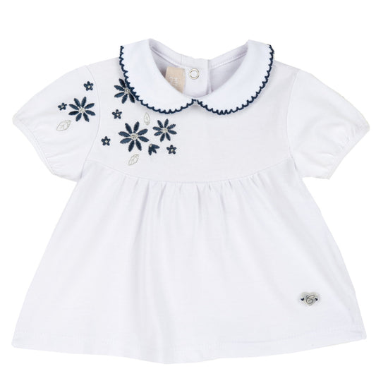 T-shirt blanc à fleurs