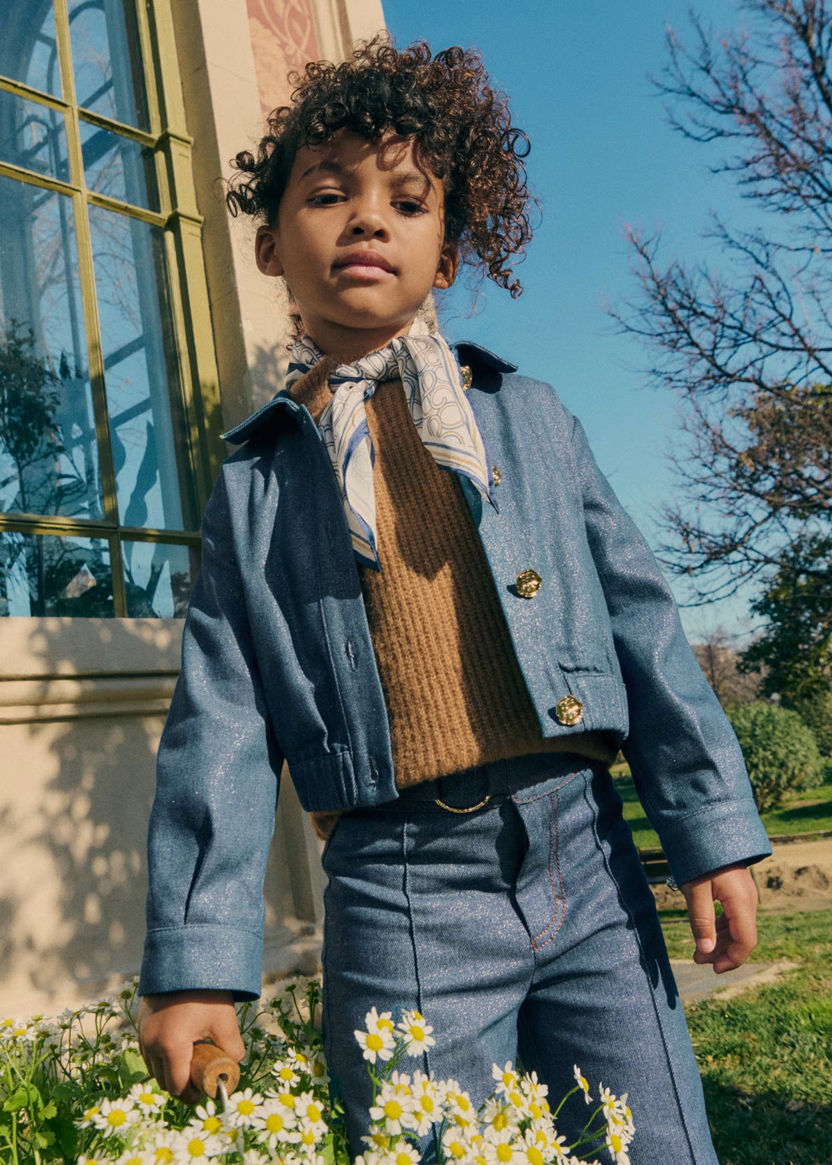Veste en denim brillant