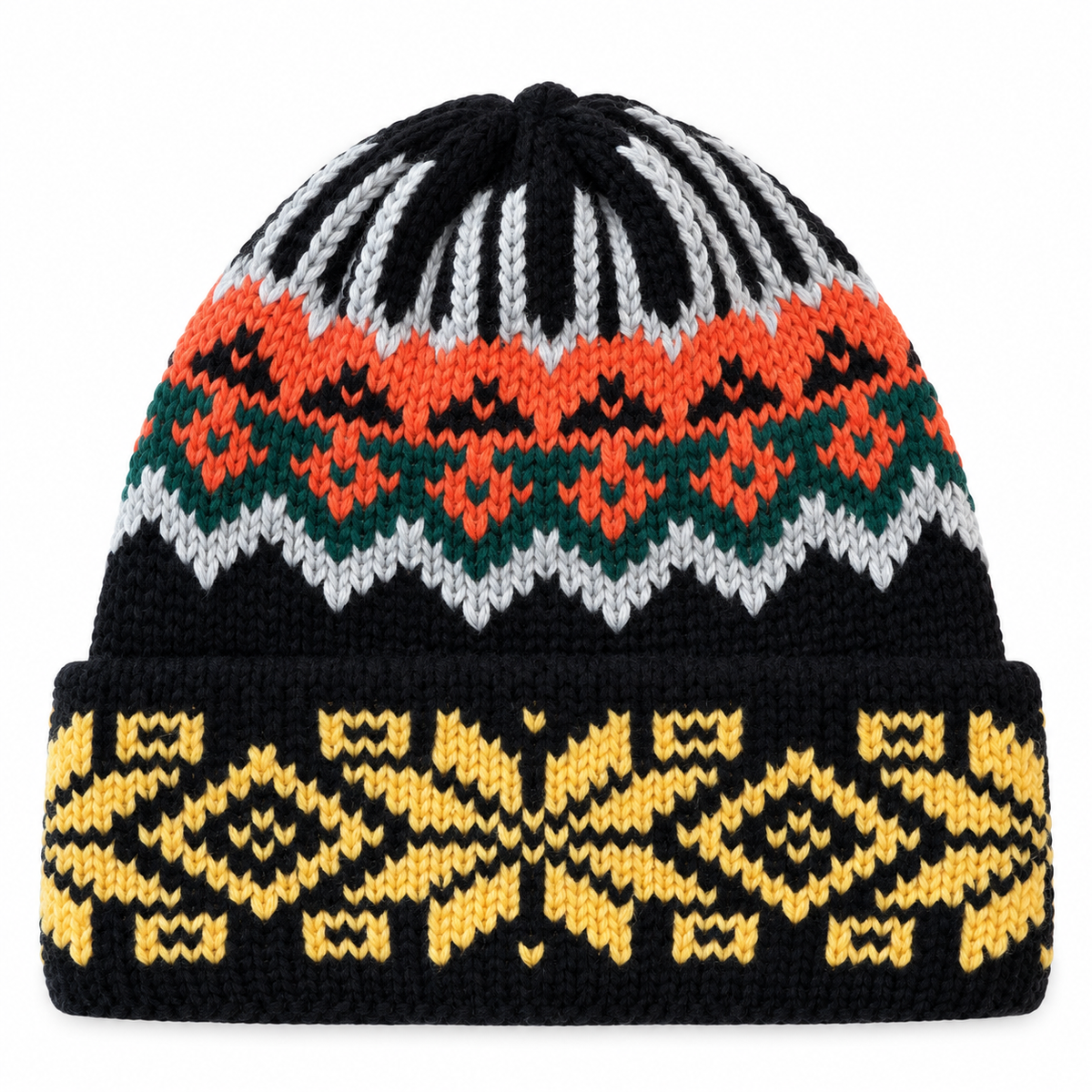 Bonnet noir à motifs