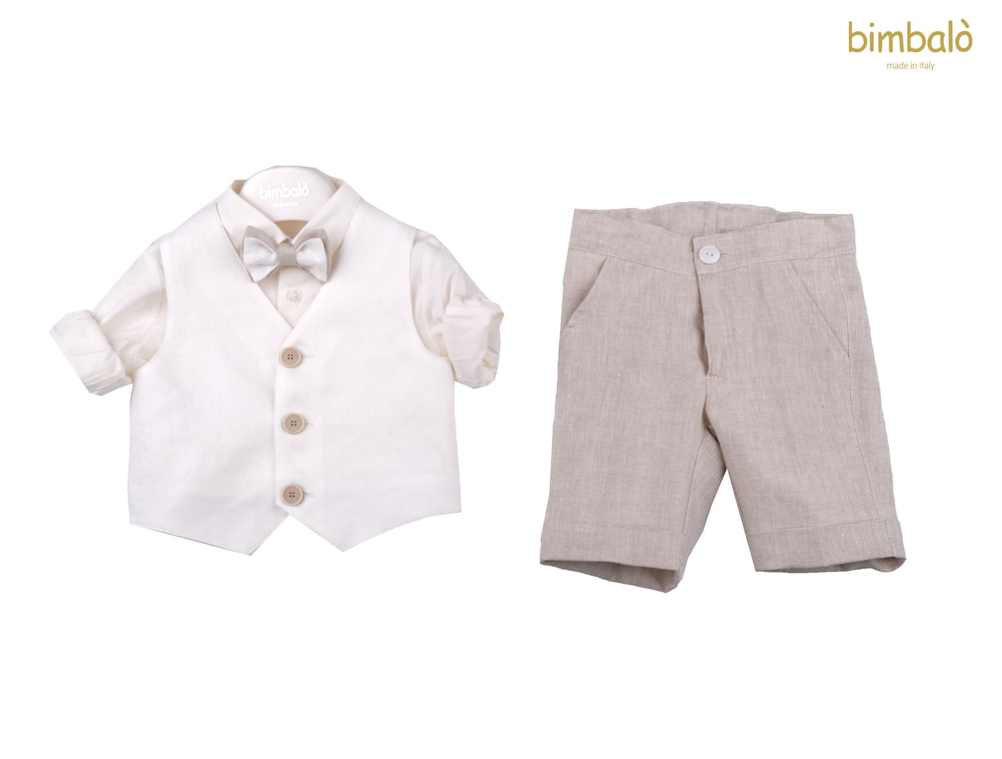 Complet blanc et beige