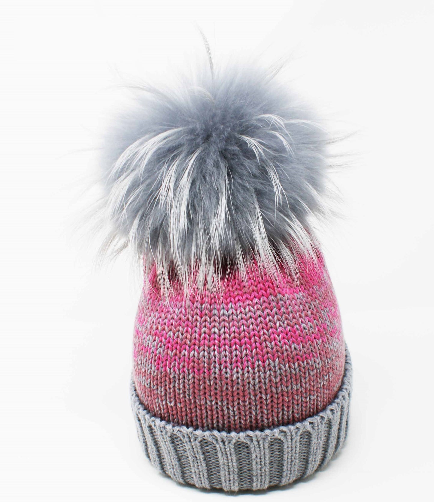Bonnet rose et gris