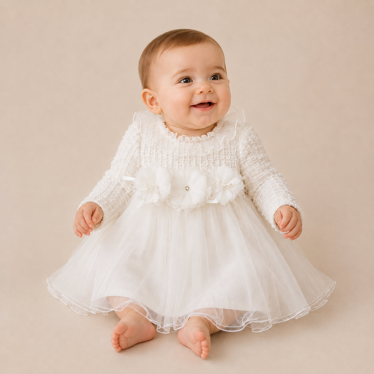 Robe blanche à fleurs