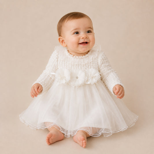 Robe blanche à fleurs