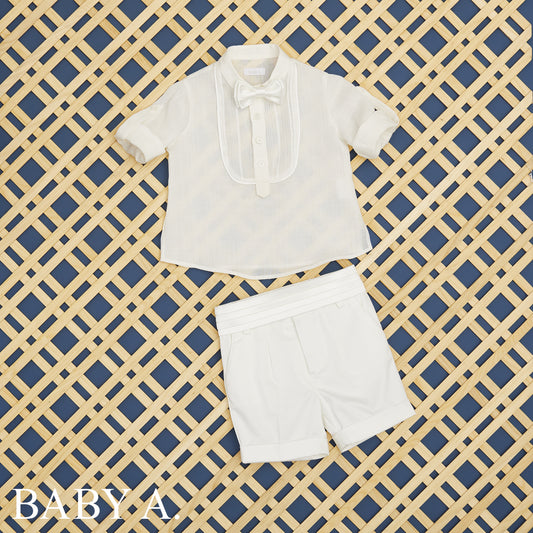 Ensemble blanc cassé en lin