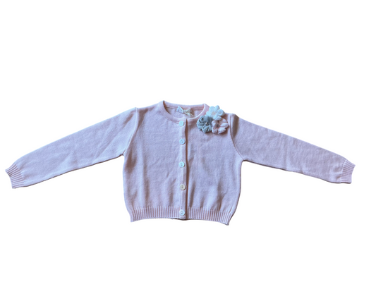 Cardigan rose à fleurs