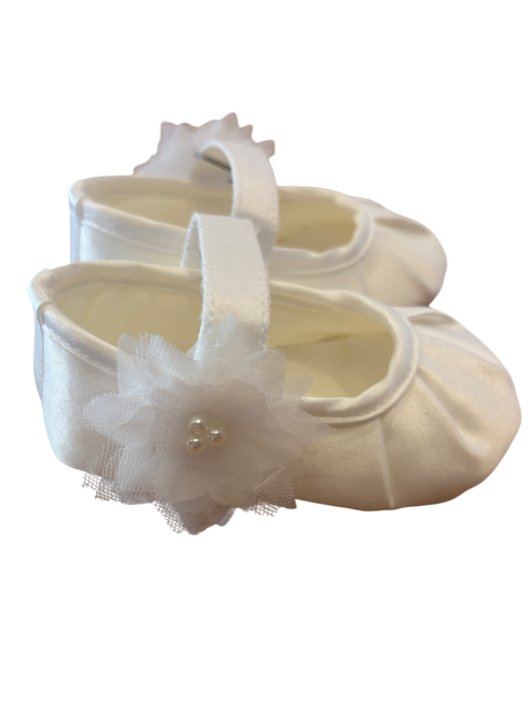 Ballerines blanches à fleurs