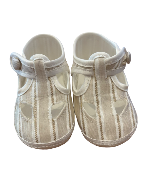 Sandales beige rayées