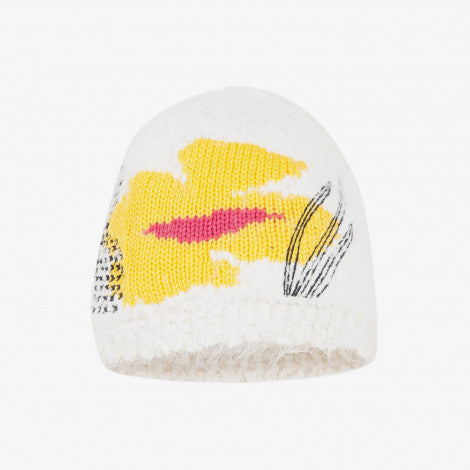 Set bonnet et gants blanc avec motifs