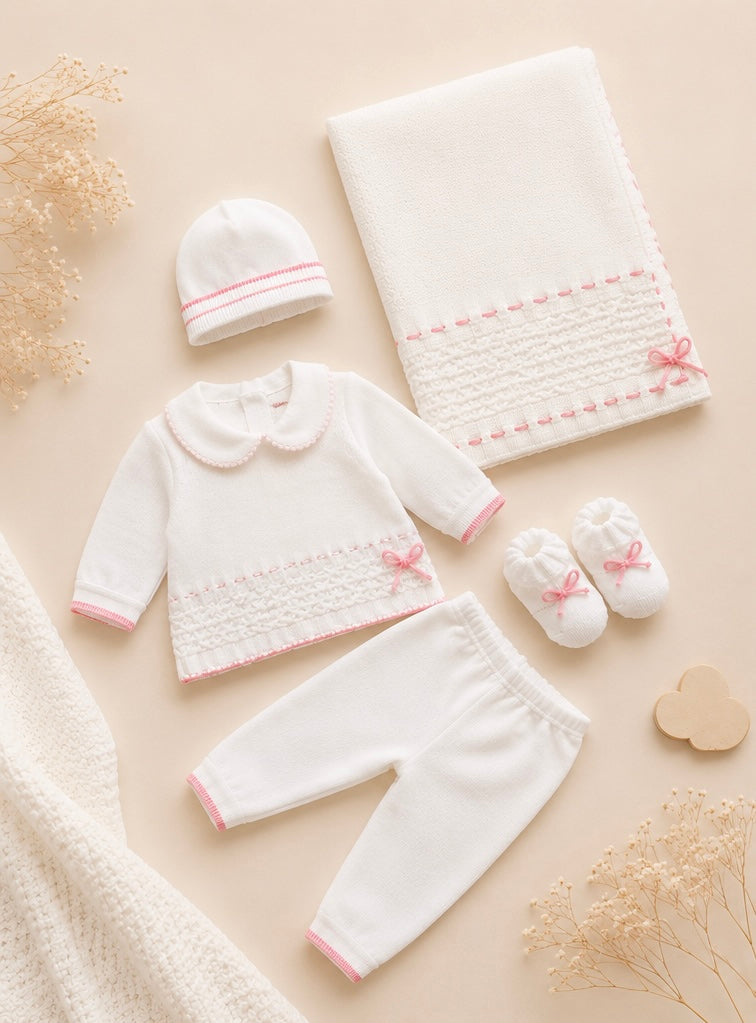 Coffret de naissance blanc et rose