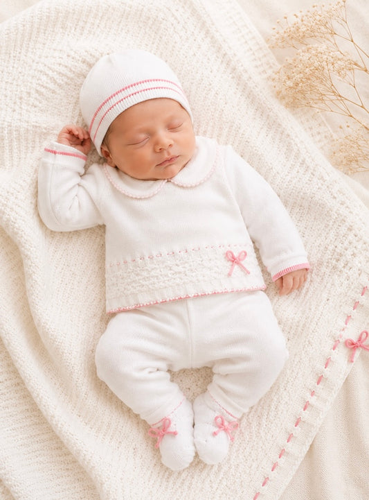 Coffret de naissance blanc et rose