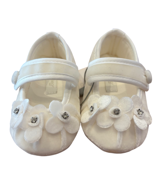 Ballerines blanches fleurs
