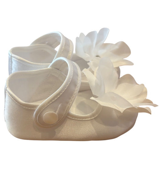 Ballerines blanches à fleurs