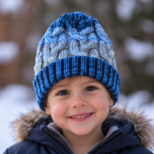 Bonnet bleu et gris