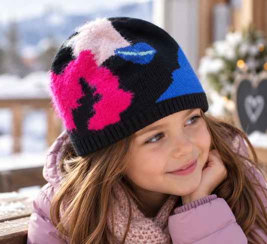 Bonnet noir avec motifs