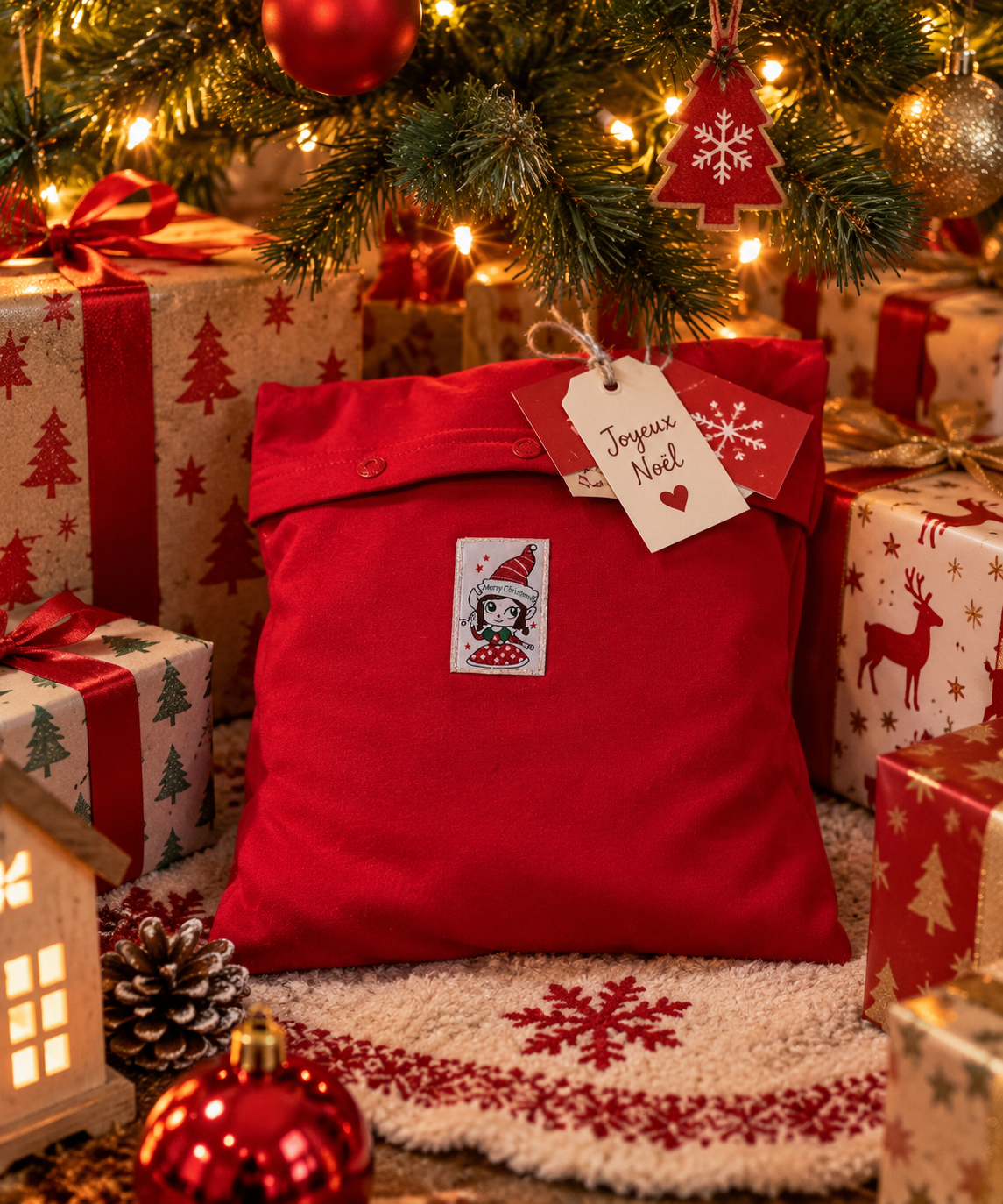 Ensemble de pyjama rouge lutin