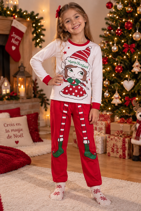 Ensemble de pyjama rouge lutin