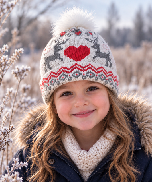 Bonnet blanc à motifs