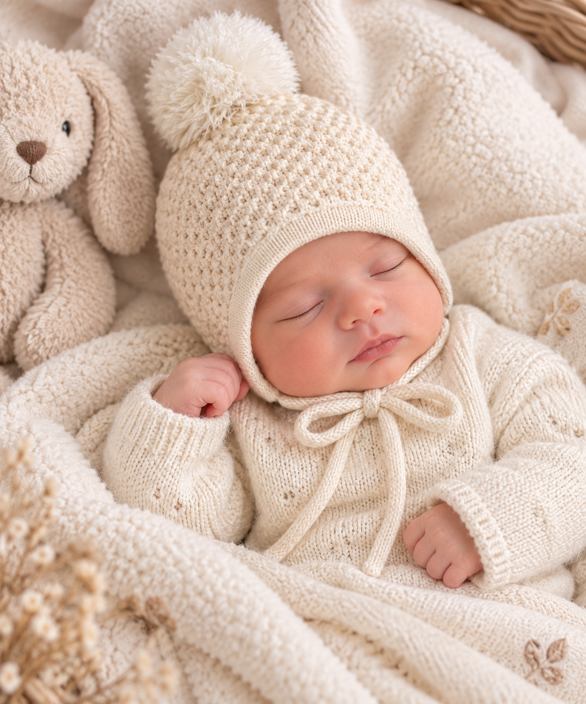 Bonnet en laine avec pompon