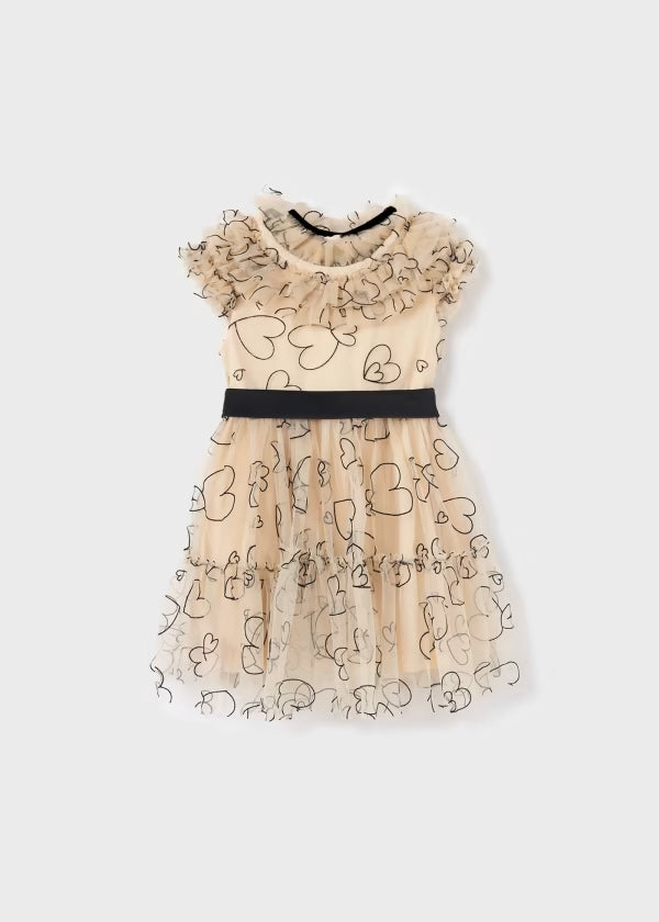 Robe beige en tulle