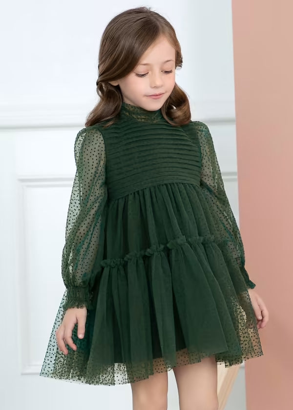 Robe verte en tulle