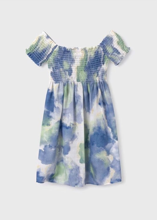 Robe bleue et verte
