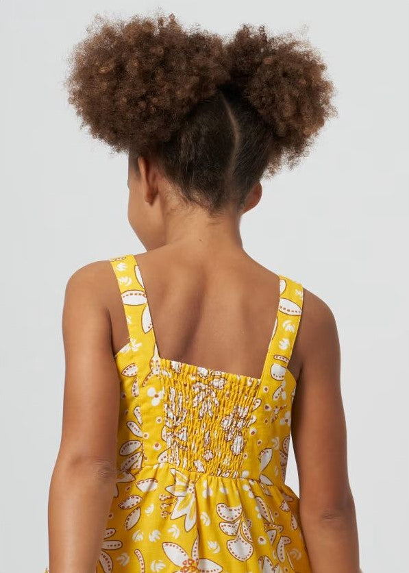 Robe jaune à fleurs