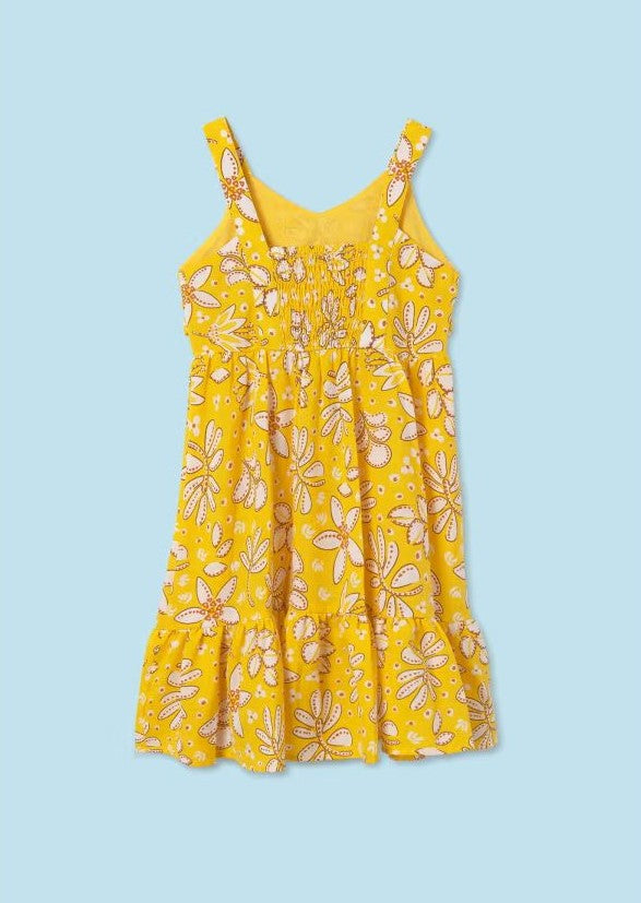 Robe jaune à fleurs