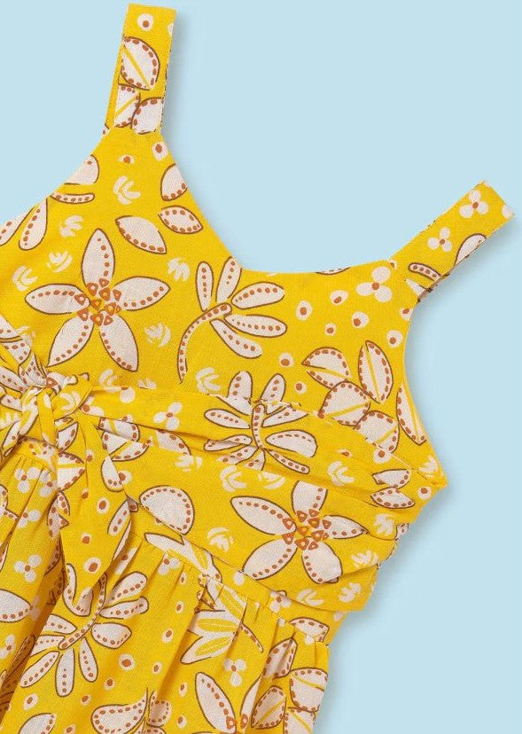 Robe jaune à fleurs
