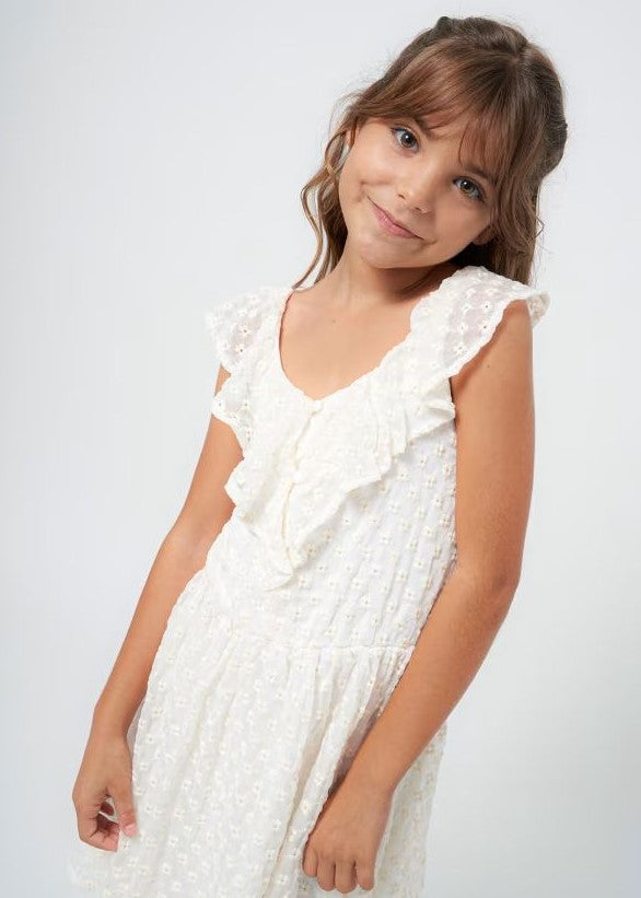 Robe blanche à fleurs